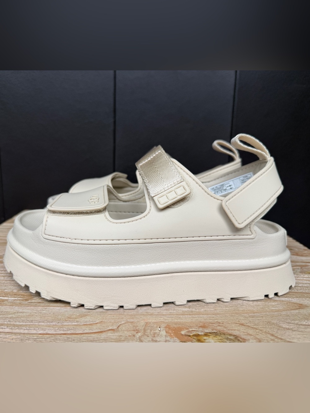 UGG Cream Platform Sandals with Adjustable Straps - Picture 6 of 14